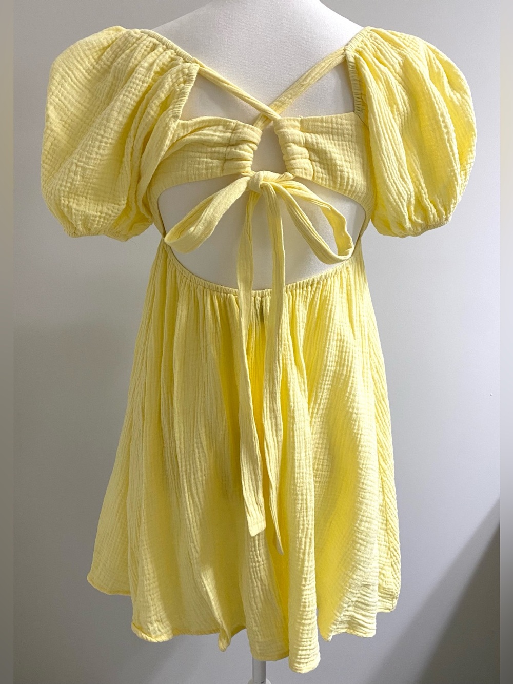 Princess Polly Womens 8 Yellow Let’s Dance Mini Dress Boho Summer Cotton Beach - Picture 7 of 16